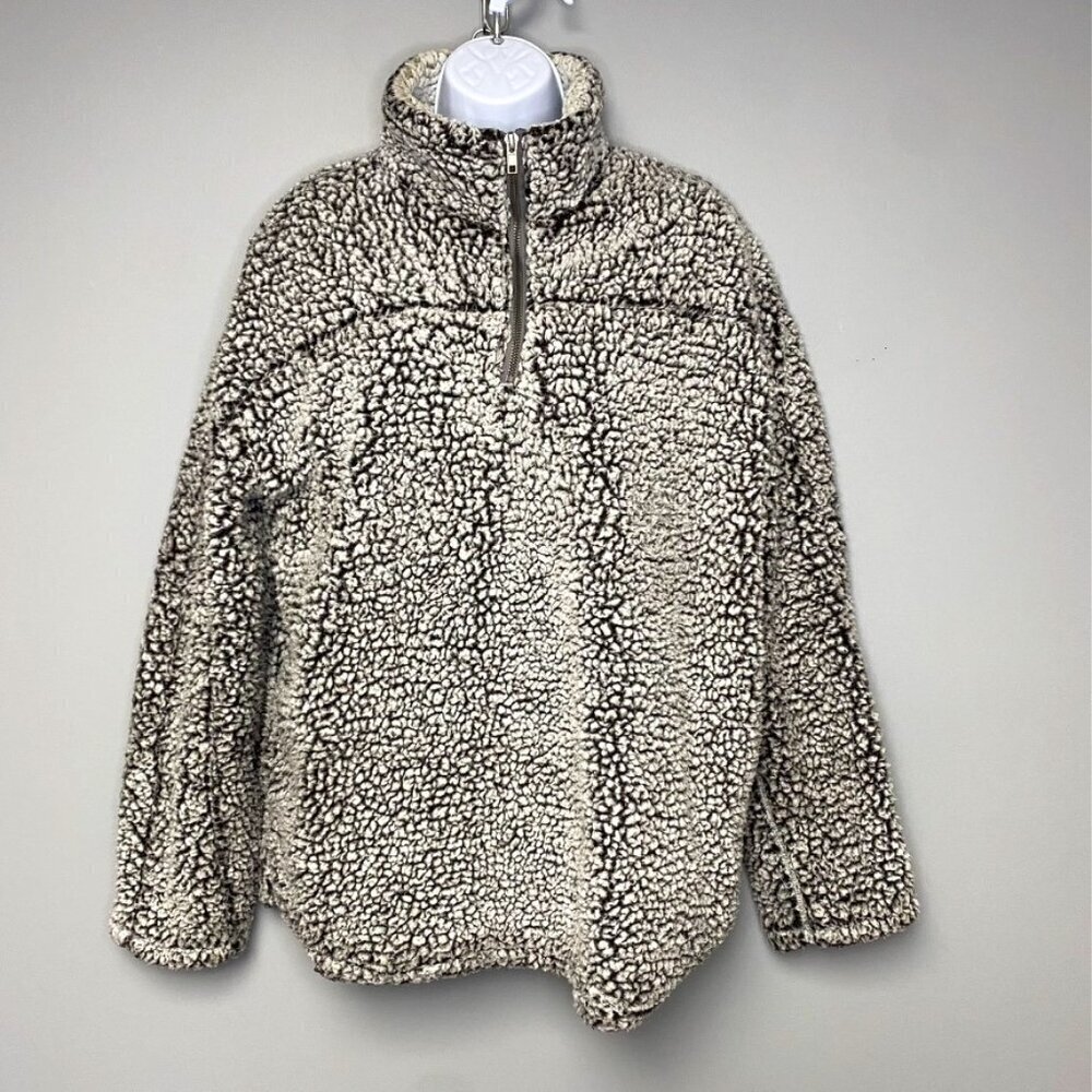 Thread and Supply Grey Sherpa 1/4 Zipโ Sweatshirt Women's Size L